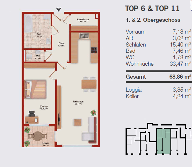 Prodej bytu 2+kk 69 m², Zeppelinstraße 54, Linz, Horní Rakousko Prodej bytu 2+kk 69 m², Zeppelinstraße 54, Linz, Horní Rakousko