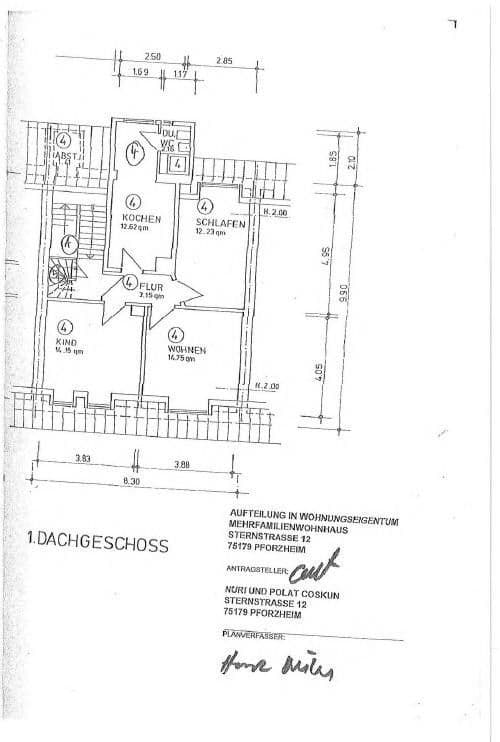 Pronájem bytu 3+1 61 m², Sternstr. 12, Pforzheim, Bádensko-Württembersko Pronájem bytu 3+1 61 m², Sternstr. 12, Pforzheim, Bádensko-Württembersko
