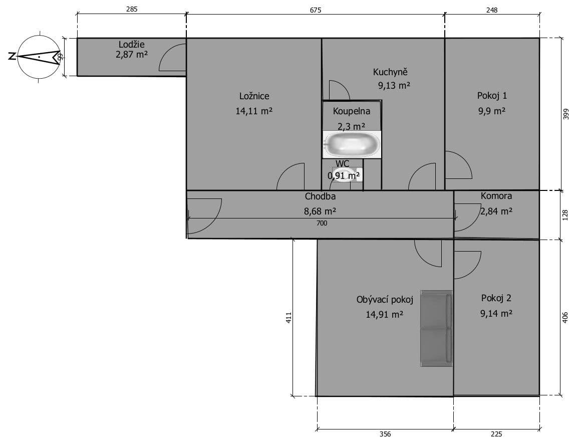 Prodej bytu 4+1 75 m², Mladých, Pardubice, Pardubický kraj Prodej bytu 4+1 75 m², Mladých, Pardubice, Pardubický kraj