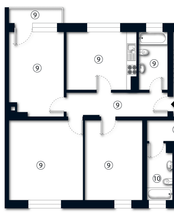 Pronájem bytu 3+1 88 m², Wuppertal, Severní Porýní-Vestfálsko Pronájem bytu 3+1 88 m², Wuppertal, Severní Porýní-Vestfálsko