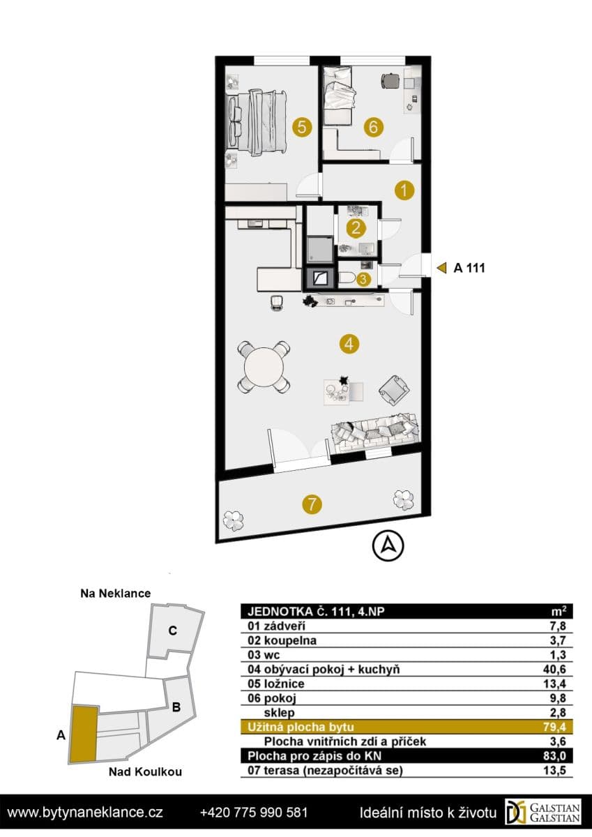 Prodej bytu 3+kk 83 m², Nad Koulkou, Praha, Praha Prodej bytu 3+kk 83 m², Nad Koulkou, Praha, Praha
