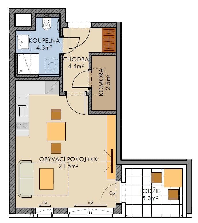 Pronájem bytu 1+kk 39 m², Stočesova, Praha, Praha Pronájem bytu 1+kk 39 m², Stočesova, Praha, Praha