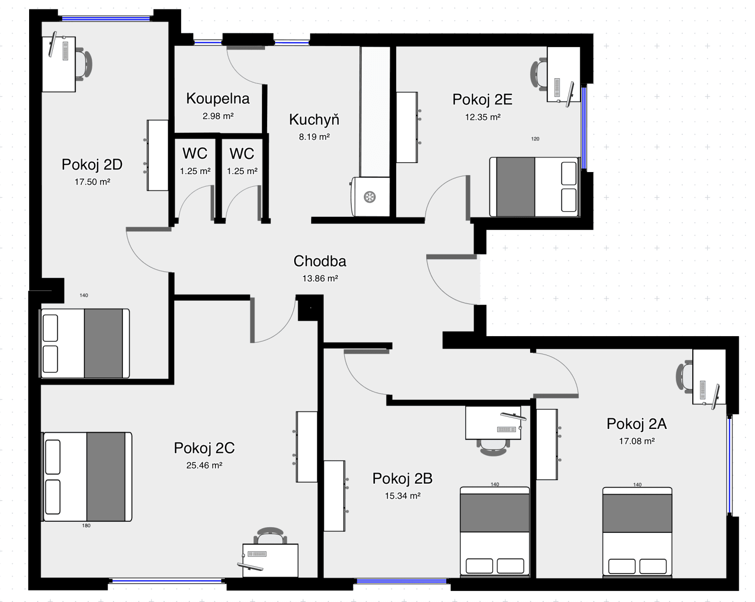 Pronájem bytu 5+1 115 m², Jižní Ⅱ, Praha, Praha Pronájem bytu 5+1 115 m², Jižní Ⅱ, Praha, Praha