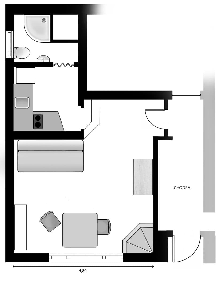 Pronájem bytu 1+1 27 m², Jilmová, Praha, Praha Pronájem bytu 1+1 27 m², Jilmová, Praha, Praha