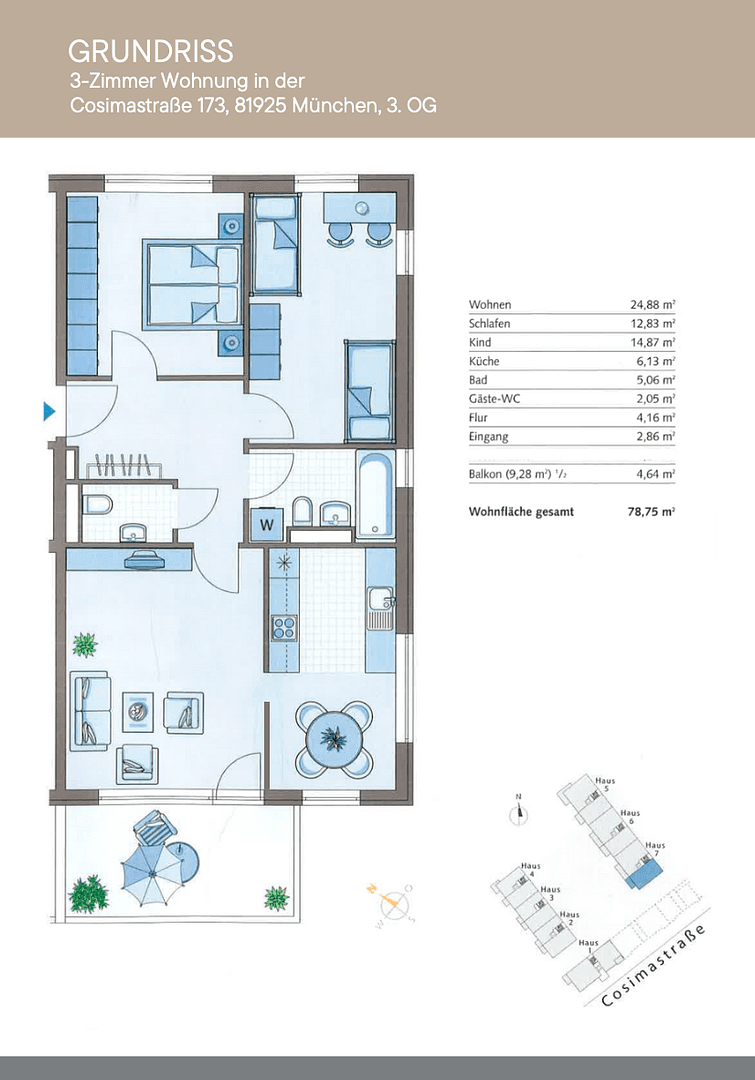 Prodej bytu 3+1 79 m², Cosimastraße 173, München, Bavorsko Prodej bytu 3+1 79 m², Cosimastraße 173, München, Bavorsko