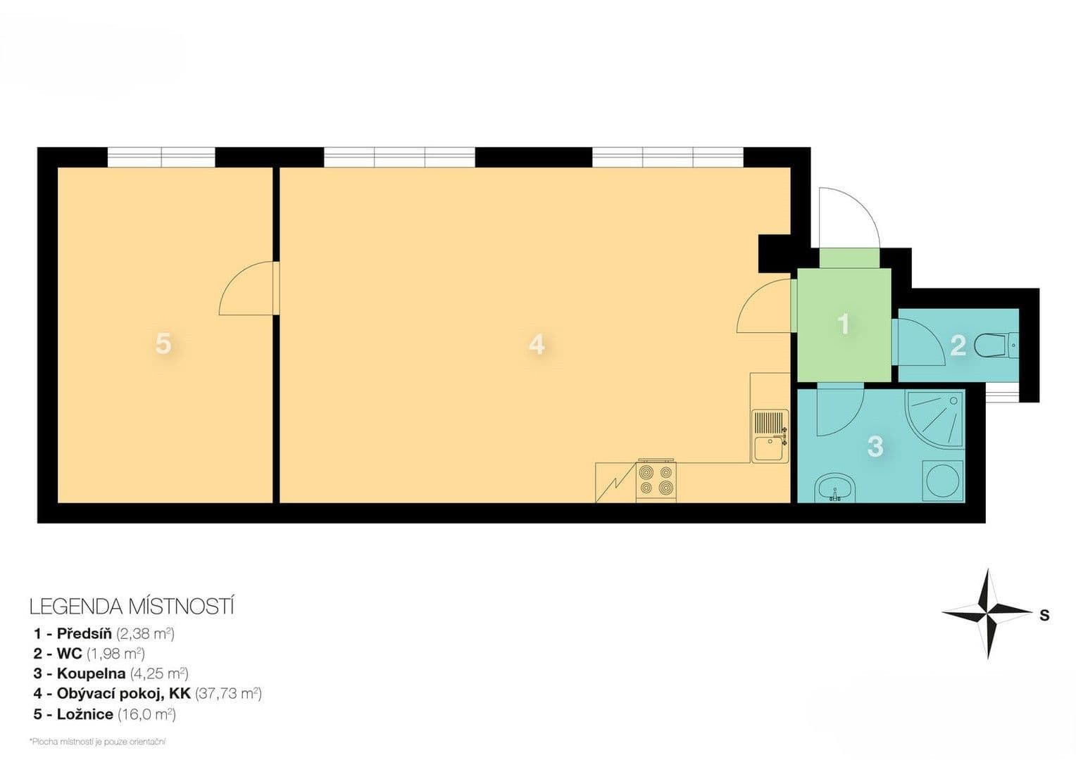 Pronájem bytu 2+kk 58 m², Husitská, Praha, Praha Pronájem bytu 2+kk 58 m², Husitská, Praha, Praha