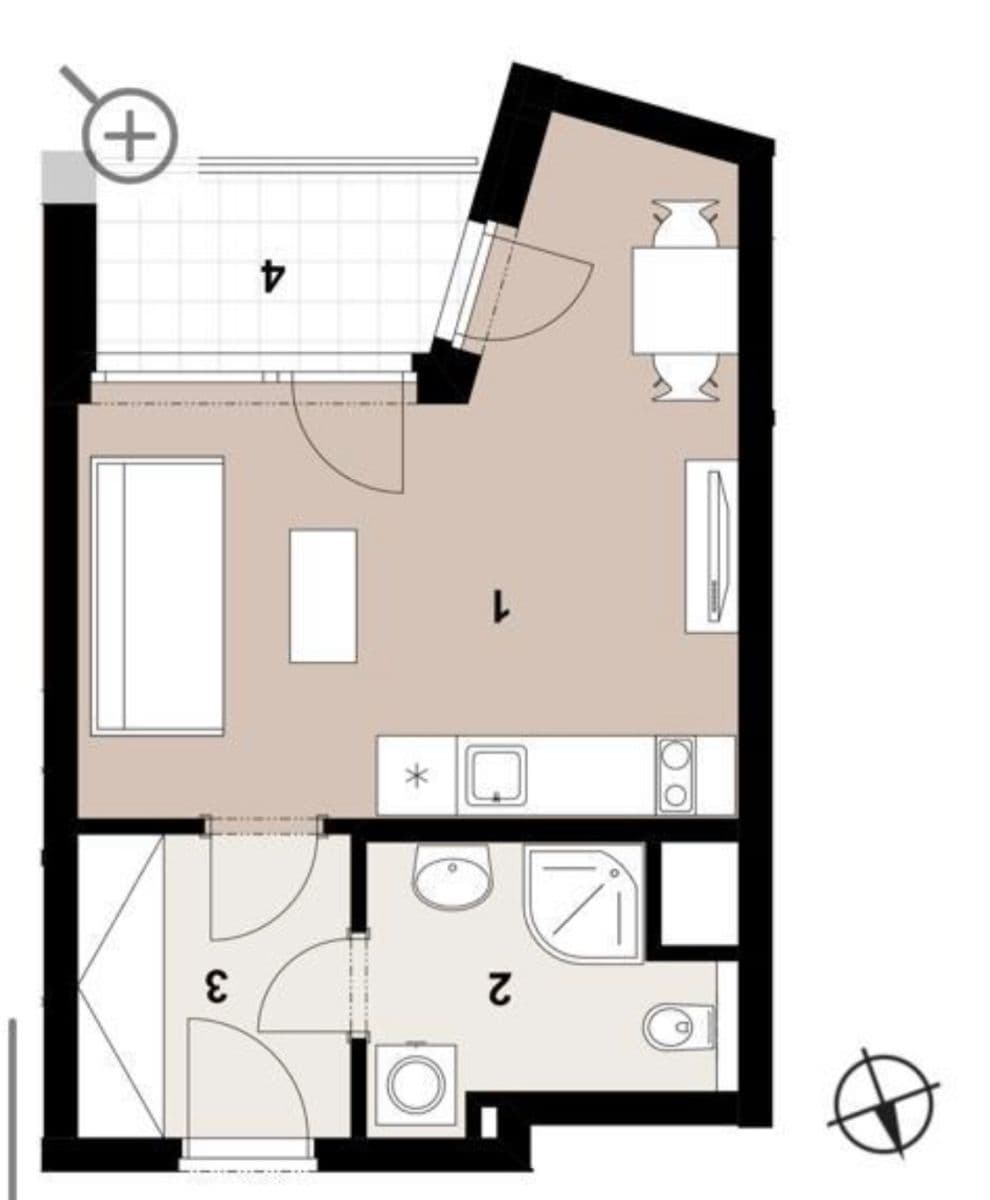 Pronájem bytu 1+kk 31 m², Šternovská, Praha, Praha Pronájem bytu 1+kk 31 m², Šternovská, Praha, Praha
