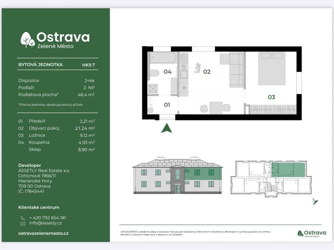 Pronájem bytu 2+kk 46 m², Hany Kvapilové, Ostrava, Moravskoslezský kraj Pronájem bytu 2+kk 46 m², Hany Kvapilové, Ostrava, Moravskoslezský kraj