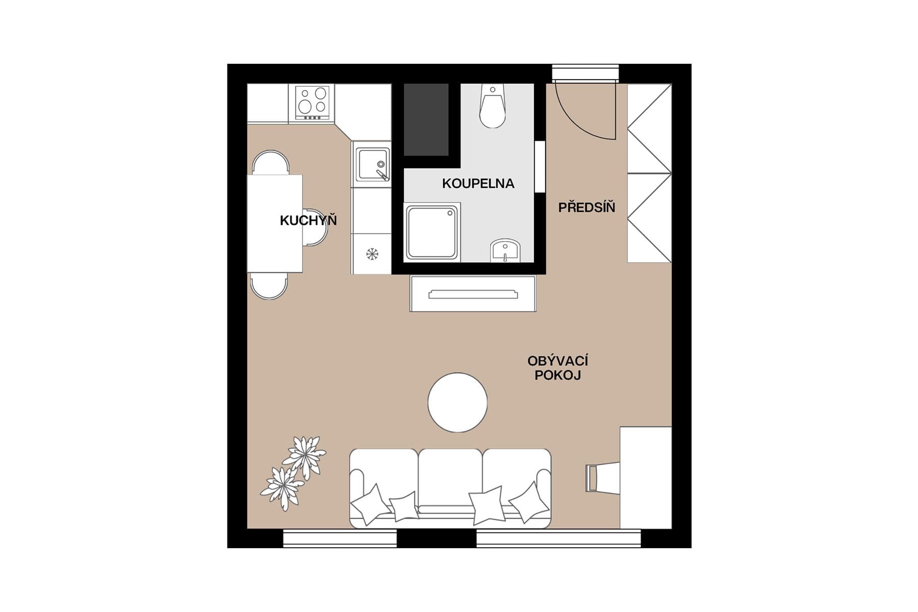 Prodej bytu 1+kk 34 m², Cafourkova, Praha, Praha Prodej bytu 1+kk 34 m², Cafourkova, Praha, Praha