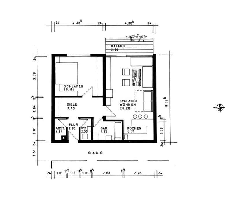 Pronájem bytu 2+kk 68 m², Bad Rappenau, Bádensko-Württembersko Pronájem bytu 2+kk 68 m², Bad Rappenau, Bádensko-Württembersko