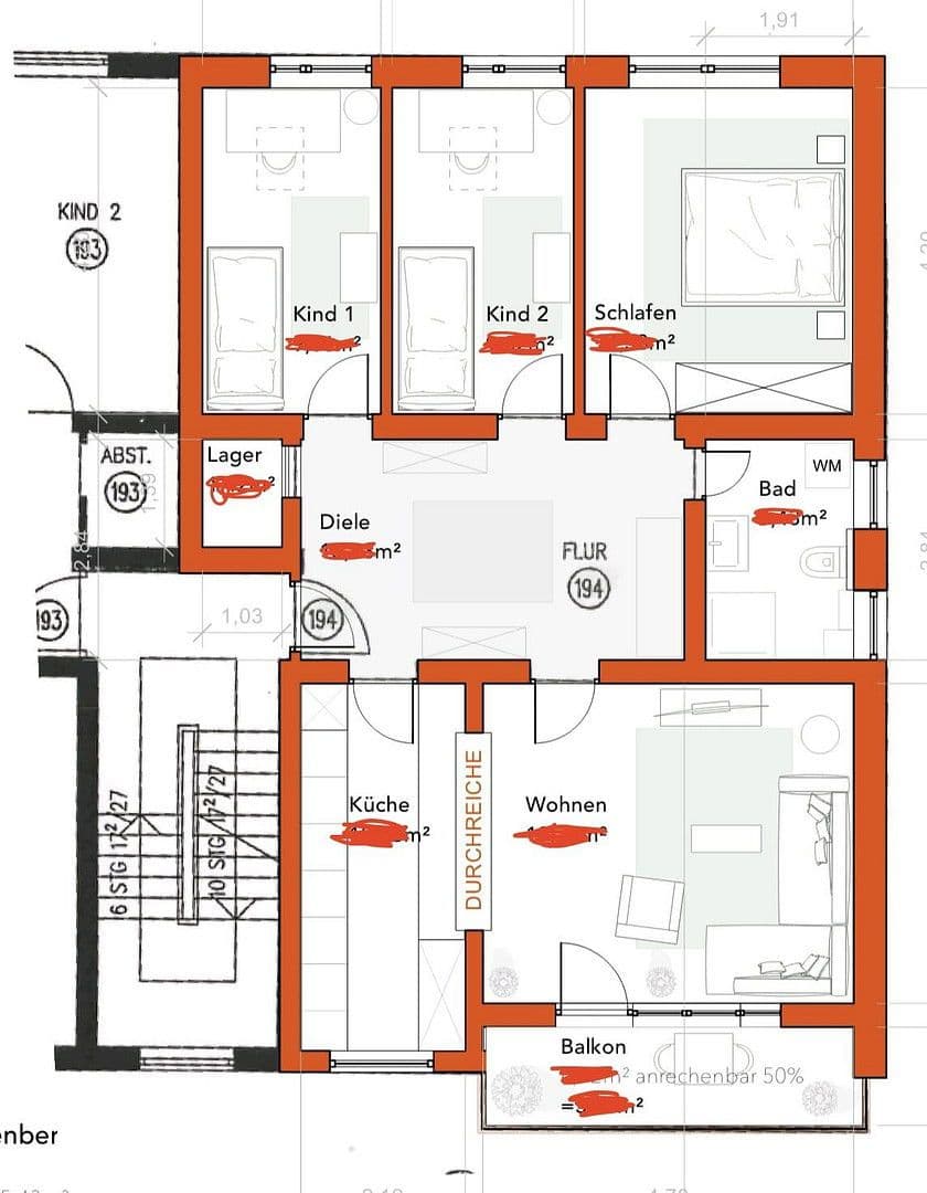 Pronájem bytu 4+1 89 m², Tristanstraße 3, Germering, Bavorsko Pronájem bytu 4+1 89 m², Tristanstraße 3, Germering, Bavorsko
