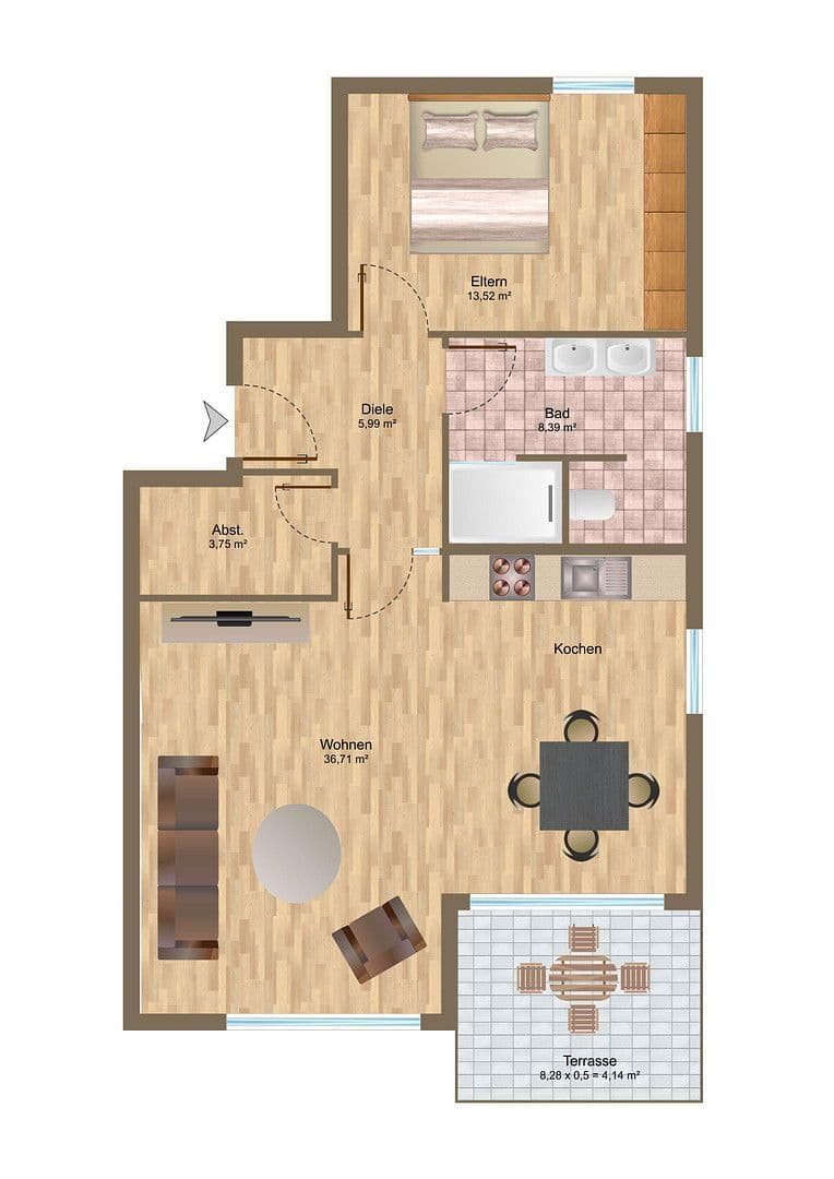 Prodej bytu 3+1 77 m², Im Malerwinkel 17, Geestland, Dolní Sasko Prodej bytu 3+1 77 m², Im Malerwinkel 17, Geestland, Dolní Sasko