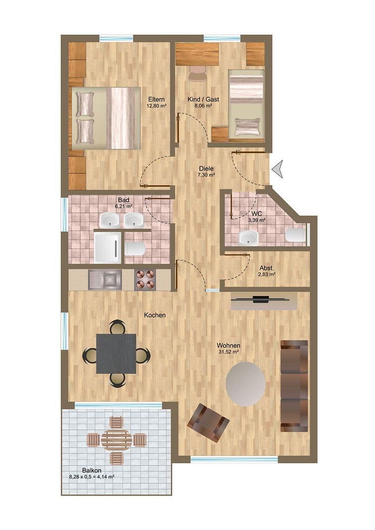 Prodej bytu 3+1 77 m², Im Malerwinkel 17, Geestland, Dolní Sasko Prodej bytu 3+1 77 m², Im Malerwinkel 17, Geestland, Dolní Sasko