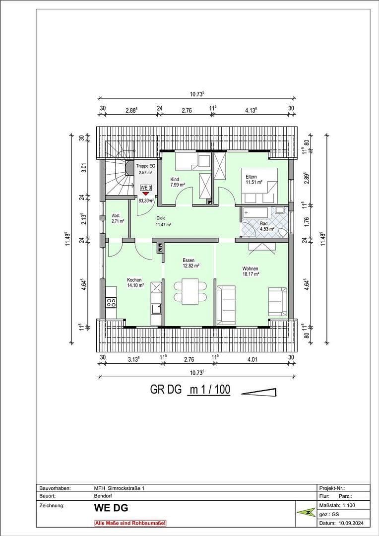 Pronájem bytu 3+1 81 m², Simrockstr. 1, Bendorf, Porýní-Falc Pronájem bytu 3+1 81 m², Simrockstr. 1, Bendorf, Porýní-Falc