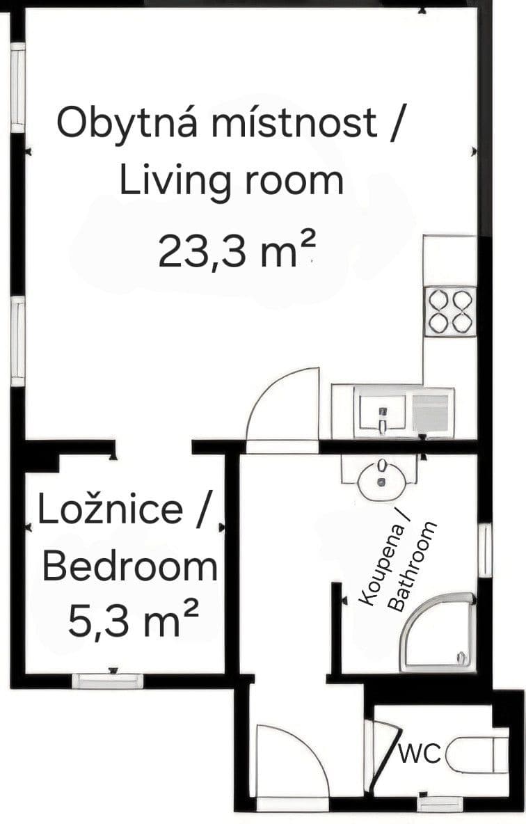 Pronájem bytu 2+kk 41 m², Pražská, Dobřichovice, Středočeský kraj Pronájem bytu 2+kk 41 m², Pražská, Dobřichovice, Středočeský kraj