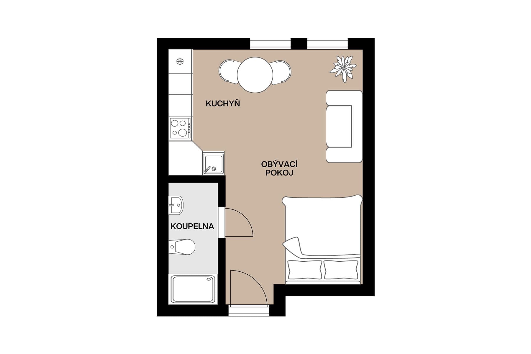 Prodej bytu 1+kk 25 m², Holečkova, Praha, Praha Prodej bytu 1+kk 25 m², Holečkova, Praha, Praha