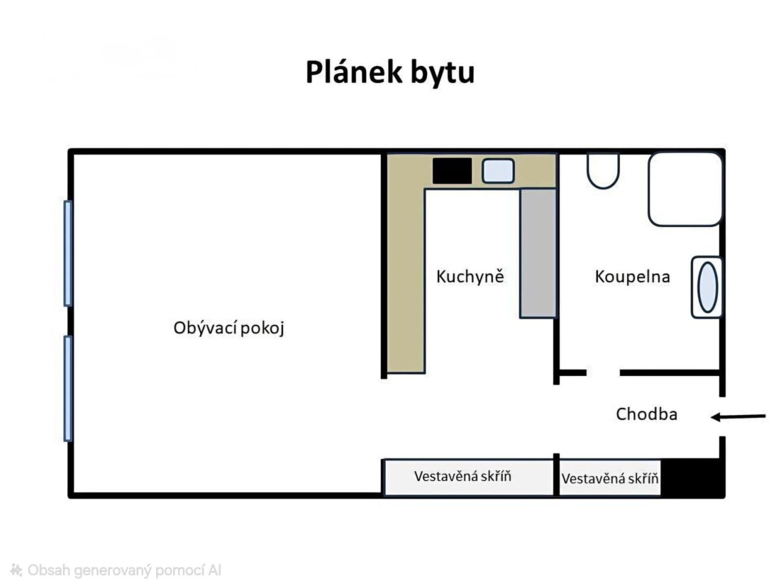 Pronájem bytu 1+1 36 m², Záhřebská, Praha, Praha Pronájem bytu 1+1 36 m², Záhřebská, Praha, Praha