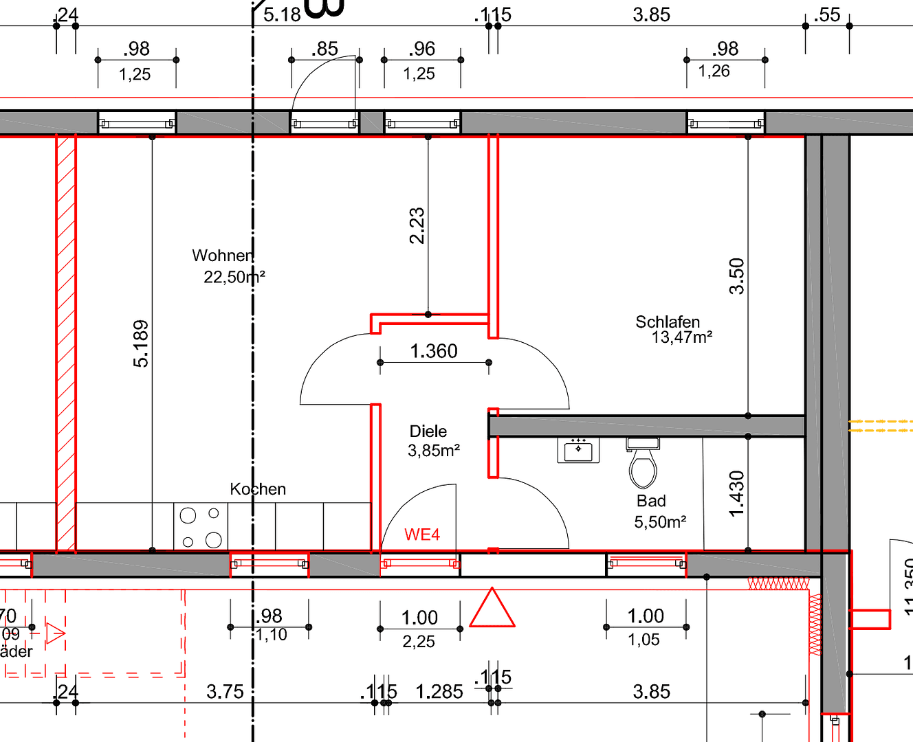 Pronájem bytu 2+1 45 m², Hoststraße 13a, Ahnatal, Hessen Pronájem bytu 2+1 45 m², Hoststraße 13a, Ahnatal, Hessen