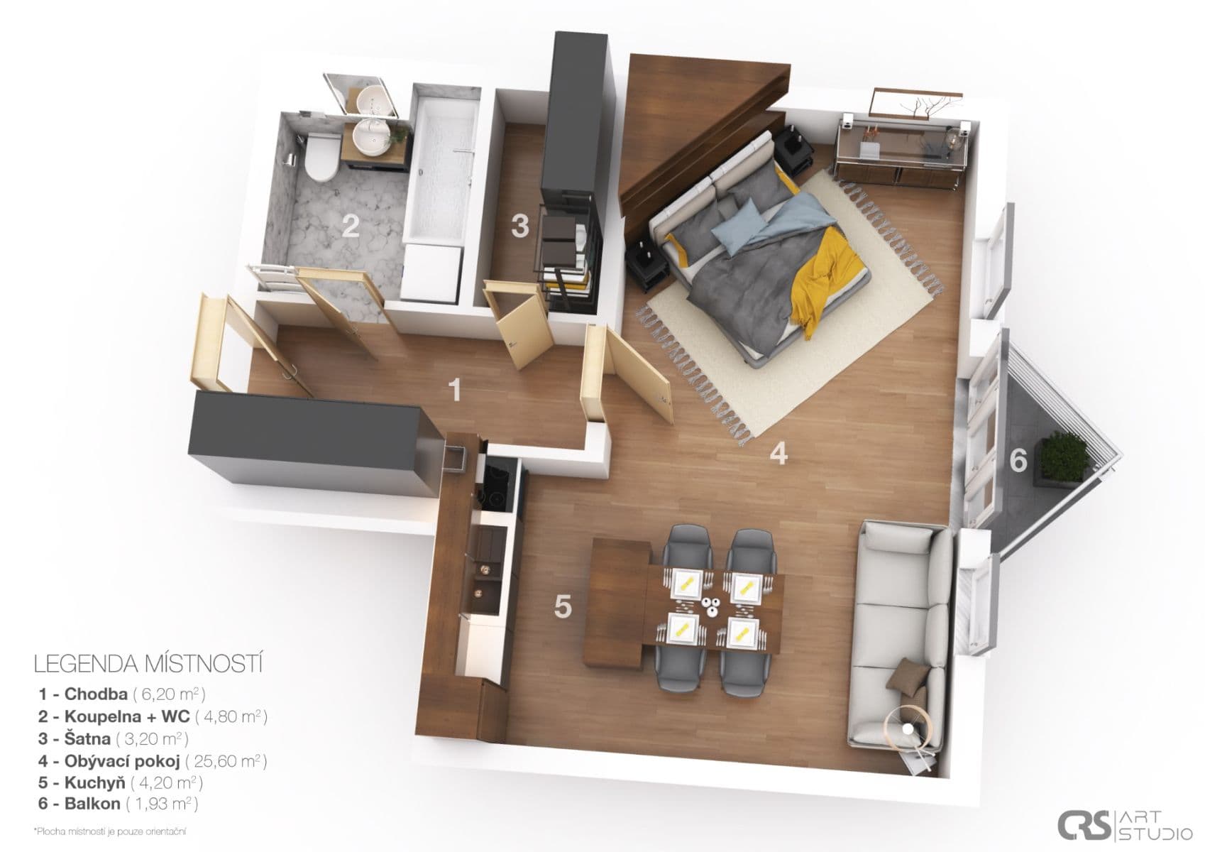 Pronájem bytu 1+kk 44 m², U Kříže, Praha, Praha Pronájem bytu 1+kk 44 m², U Kříže, Praha, Praha