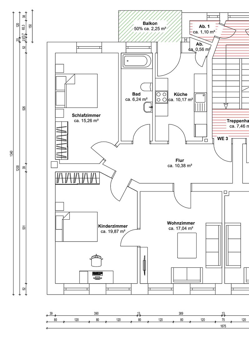 Pronájem bytu 3+1 84 m², Pestalozzistraße 5, Schkeuditz, Sasko Pronájem bytu 3+1 84 m², Pestalozzistraße 5, Schkeuditz, Sasko