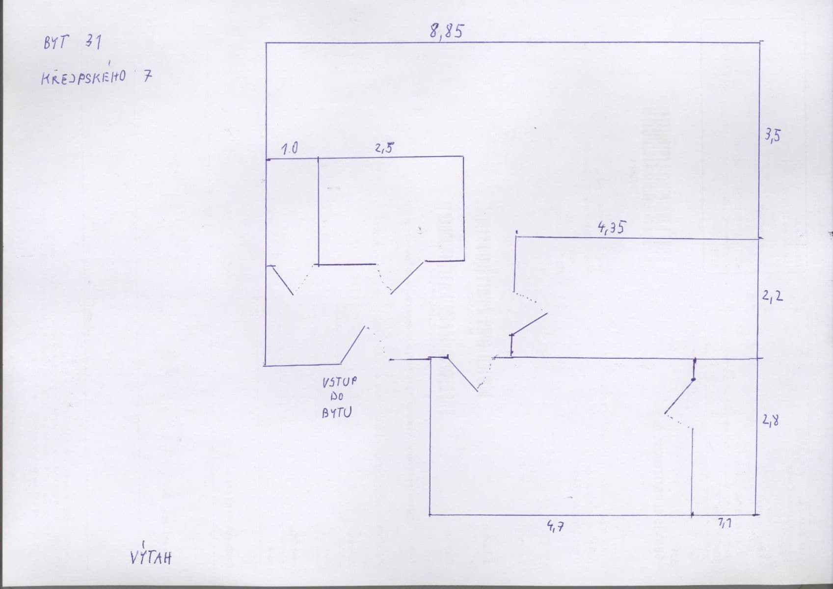 Pronájem bytu 3+kk 68 m², Křejpského, Praha, Praha Pronájem bytu 3+kk 68 m², Křejpského, Praha, Praha