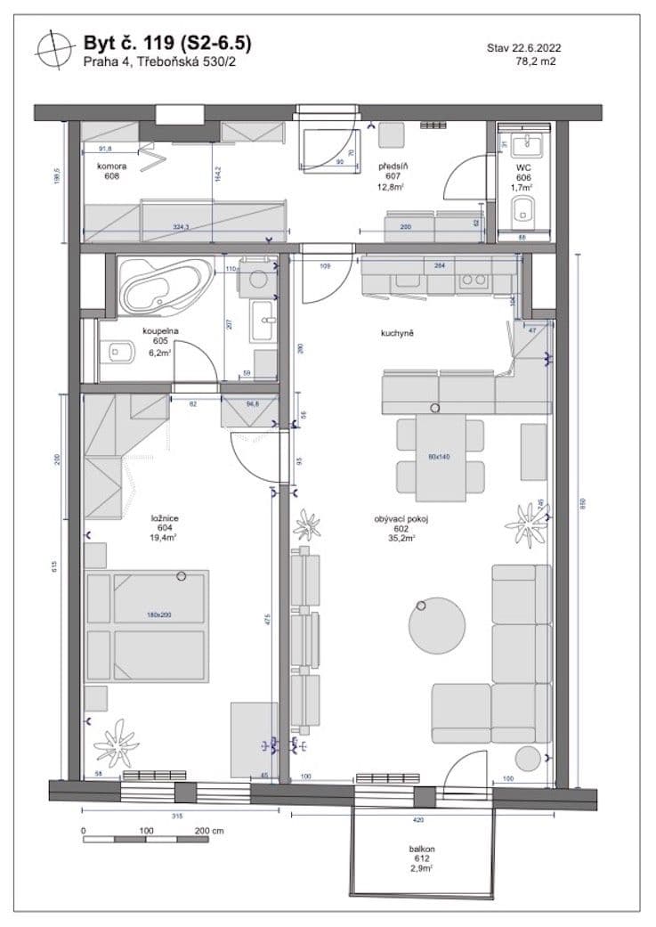 Pronájem bytu 2+kk 79 m², Třeboňská, Praha, Praha Pronájem bytu 2+kk 79 m², Třeboňská, Praha, Praha