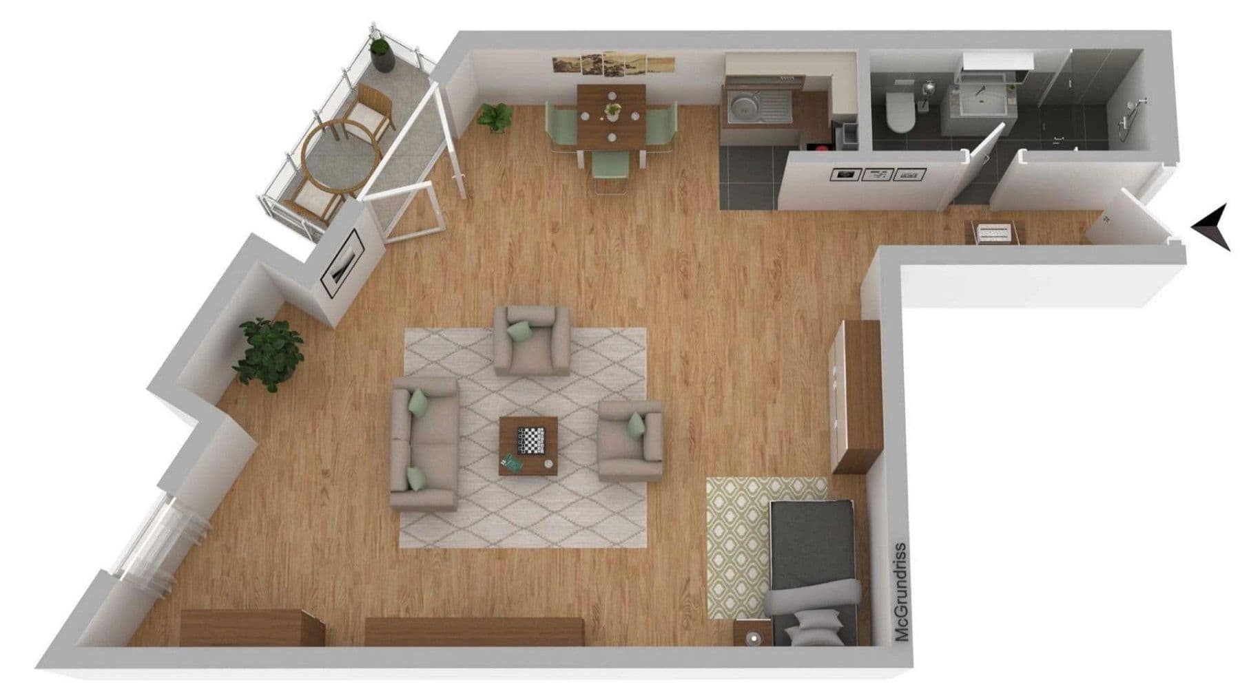 Pronájem bytu 1+1 42 m², Barleben, Sasko-Anhaltsko Pronájem bytu 1+1 42 m², Barleben, Sasko-Anhaltsko