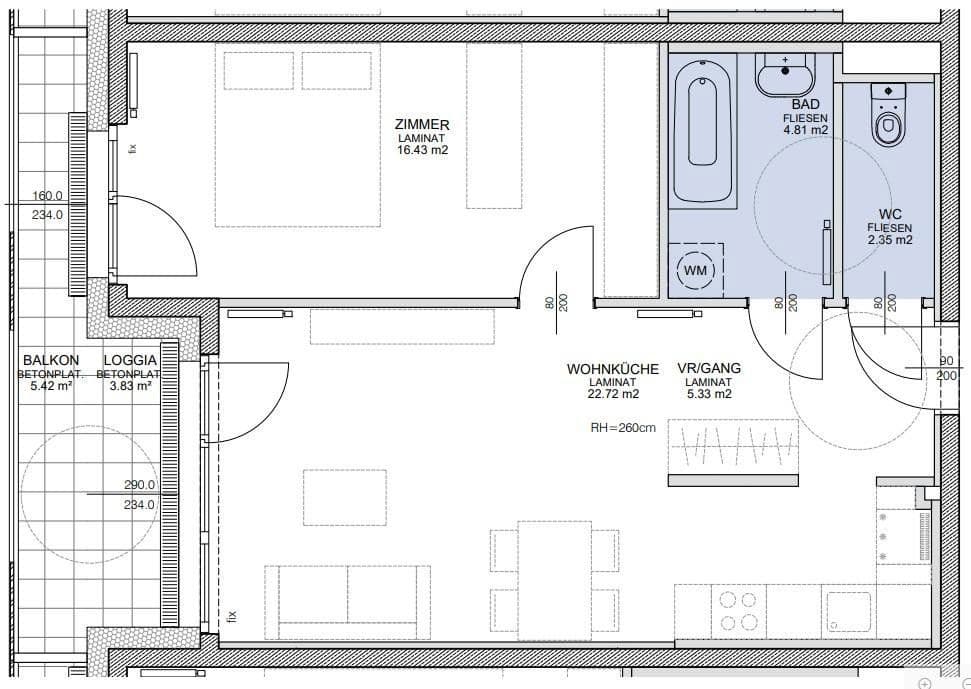 Pronájem bytu 2+1 52 m², Ilse-Buck-Straße 22, Wien, Wien Pronájem bytu 2+1 52 m², Ilse-Buck-Straße 22, Wien, Wien