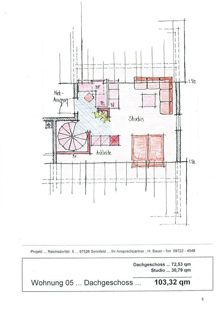 Pronájem bytu 4+1 103 m², Reichsdorfstraße 5, Sennfeld, Bavorsko Pronájem bytu 4+1 103 m², Reichsdorfstraße 5, Sennfeld, Bavorsko