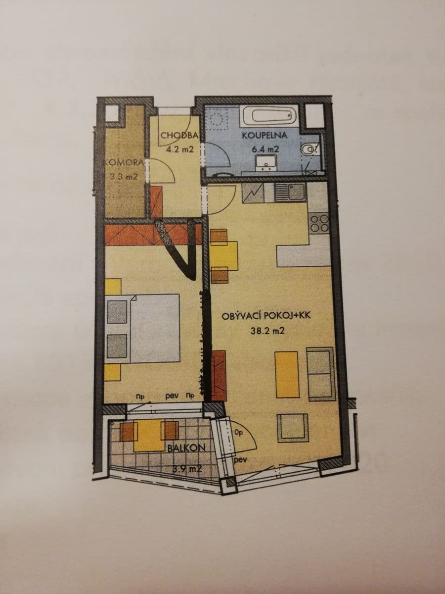 Pronájem bytu 2+kk 54 m², Honzíkova, Praha, Praha Pronájem bytu 2+kk 54 m², Honzíkova, Praha, Praha