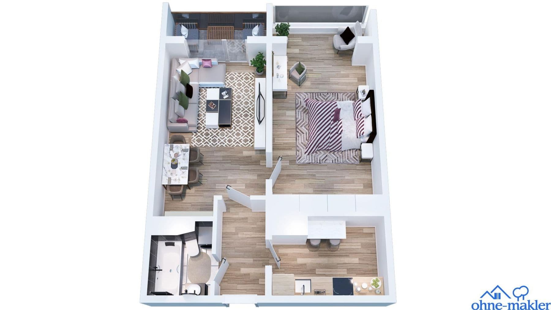 Pronájem bytu 2+1 41 m², Am Plan 38G, Drebach, Sasko Pronájem bytu 2+1 41 m², Am Plan 38G, Drebach, Sasko