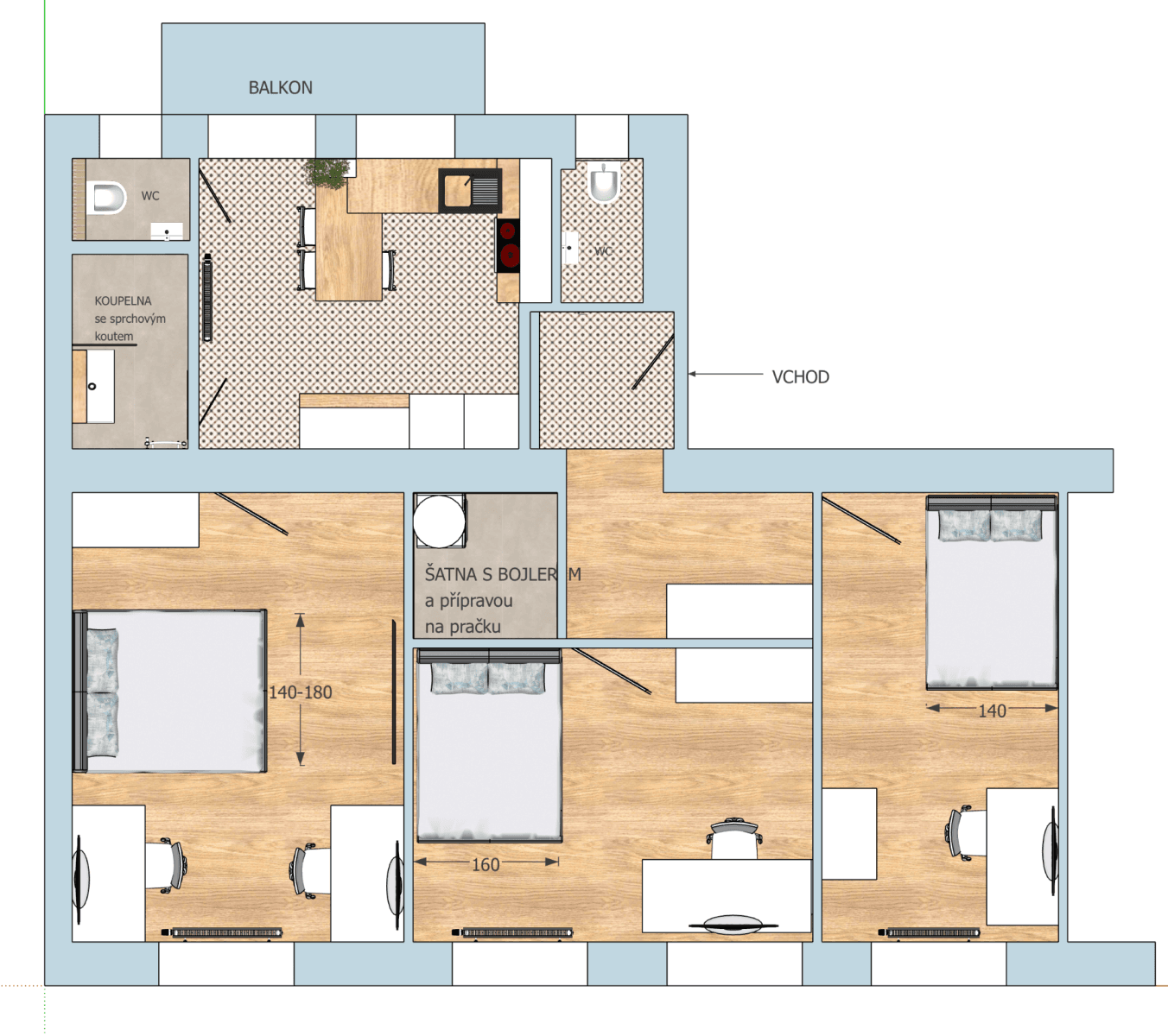 Pronájem bytu 3+1 72 m², Kozácká, Praha, Praha Pronájem bytu 3+1 72 m², Kozácká, Praha, Praha