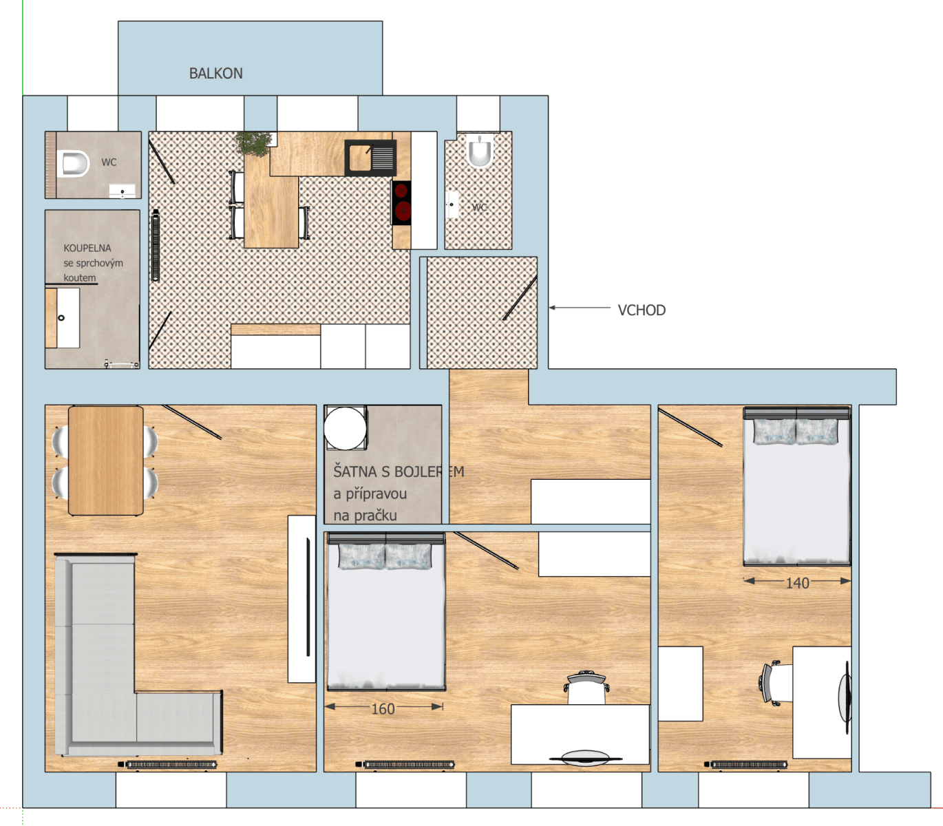 Pronájem bytu 3+1 72 m², Kozácká, Praha, Praha Pronájem bytu 3+1 72 m², Kozácká, Praha, Praha