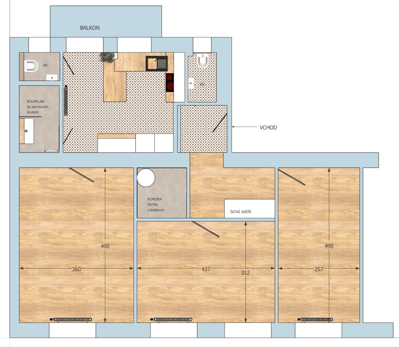 Pronájem bytu 3+1 72 m², Kozácká, Praha, Praha Pronájem bytu 3+1 72 m², Kozácká, Praha, Praha