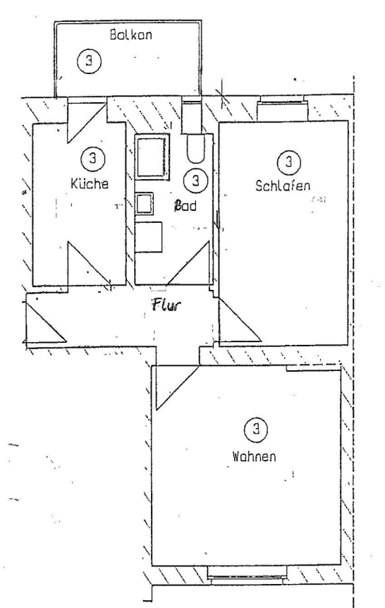 Pronájem bytu 2+1 49 m², Rostocker Straße 2, Magdeburg, Sasko-Anhaltsko Pronájem bytu 2+1 49 m², Rostocker Straße 2, Magdeburg, Sasko-Anhaltsko