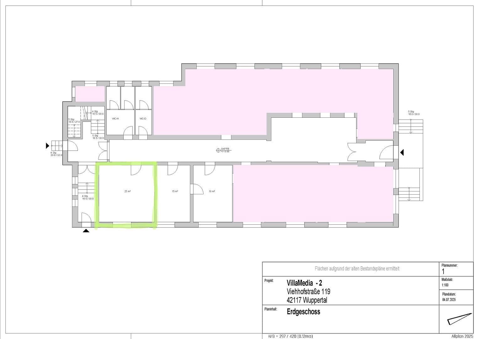 Pronájem kanceláře 34 m², Viehhofstraße 119, Wuppertal, Severní Porýní-Vestfálsko Pronájem kanceláře 34 m², Viehhofstraße 119, Wuppertal, Severní Porýní-Vestfálsko