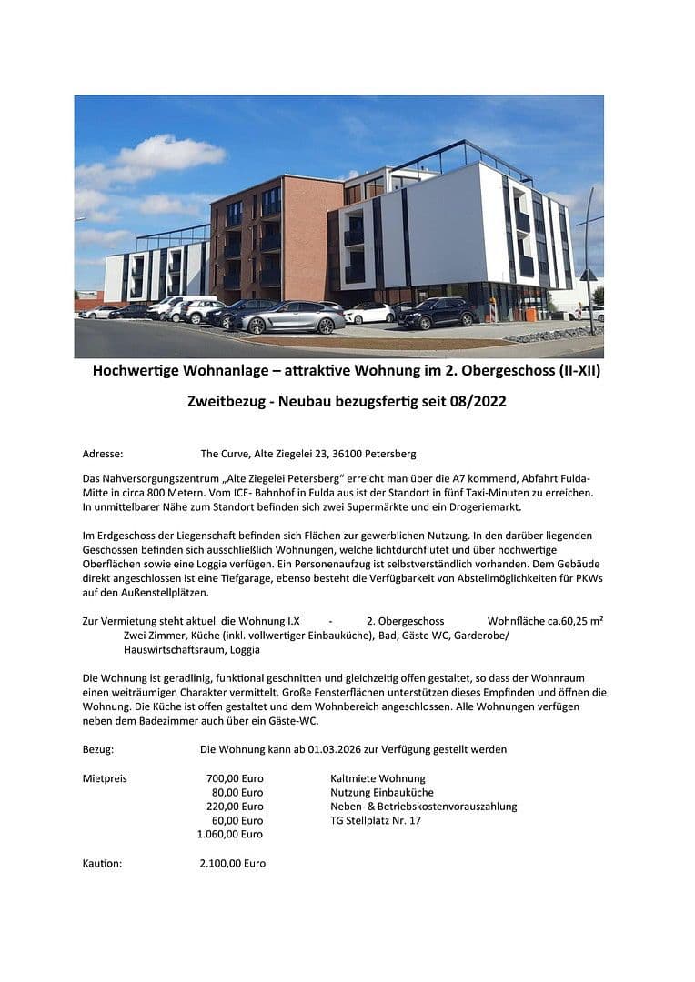 Pronájem bytu 2+1 61 m², Petersberg, Hessen Pronájem bytu 2+1 61 m², Petersberg, Hessen