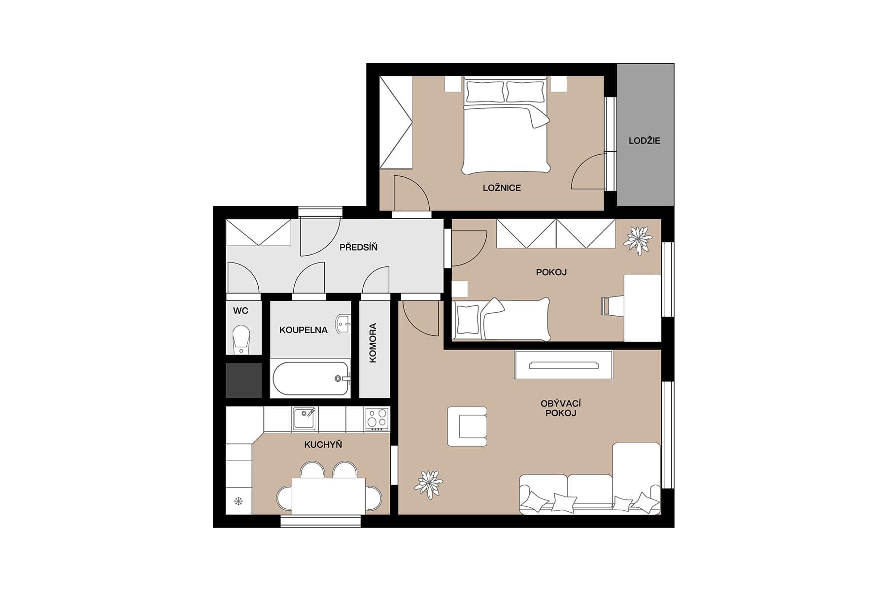 Prodej bytu 3+1 65 m², Jažlovická, Praha, Praha Prodej bytu 3+1 65 m², Jažlovická, Praha, Praha