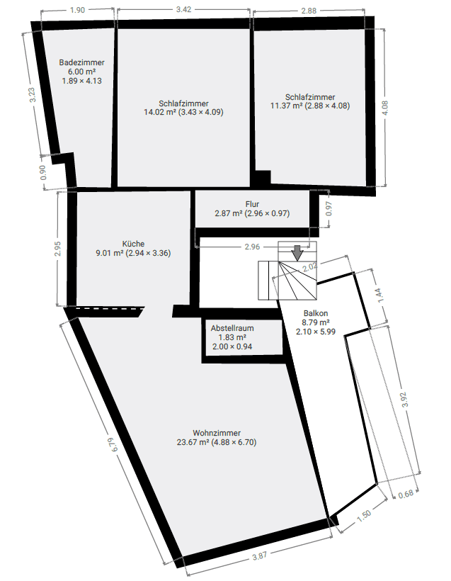 Pronájem bytu 3+1 78 m², Bächelsgasse 5, Bad Camberg, Hessen Pronájem bytu 3+1 78 m², Bächelsgasse 5, Bad Camberg, Hessen
