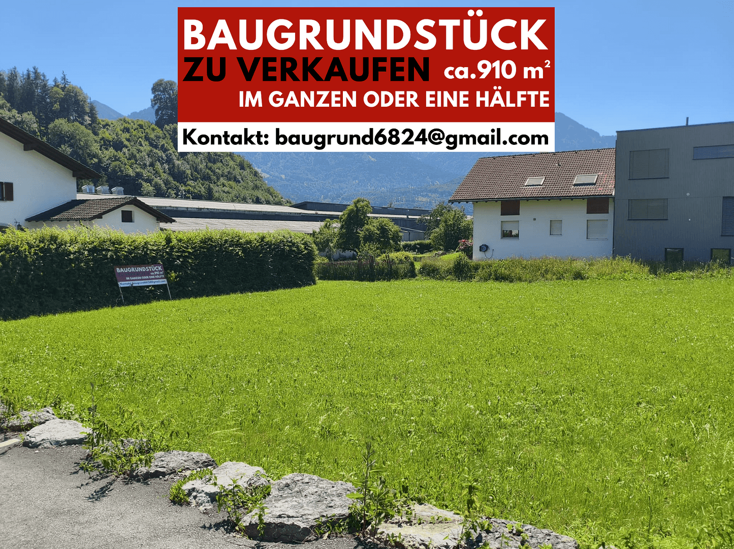 Prodej pozemku 910 m², Hauptsraße, Schlins, Vorarlbersko Prodej pozemku 910 m², Hauptsraße, Schlins, Vorarlbersko