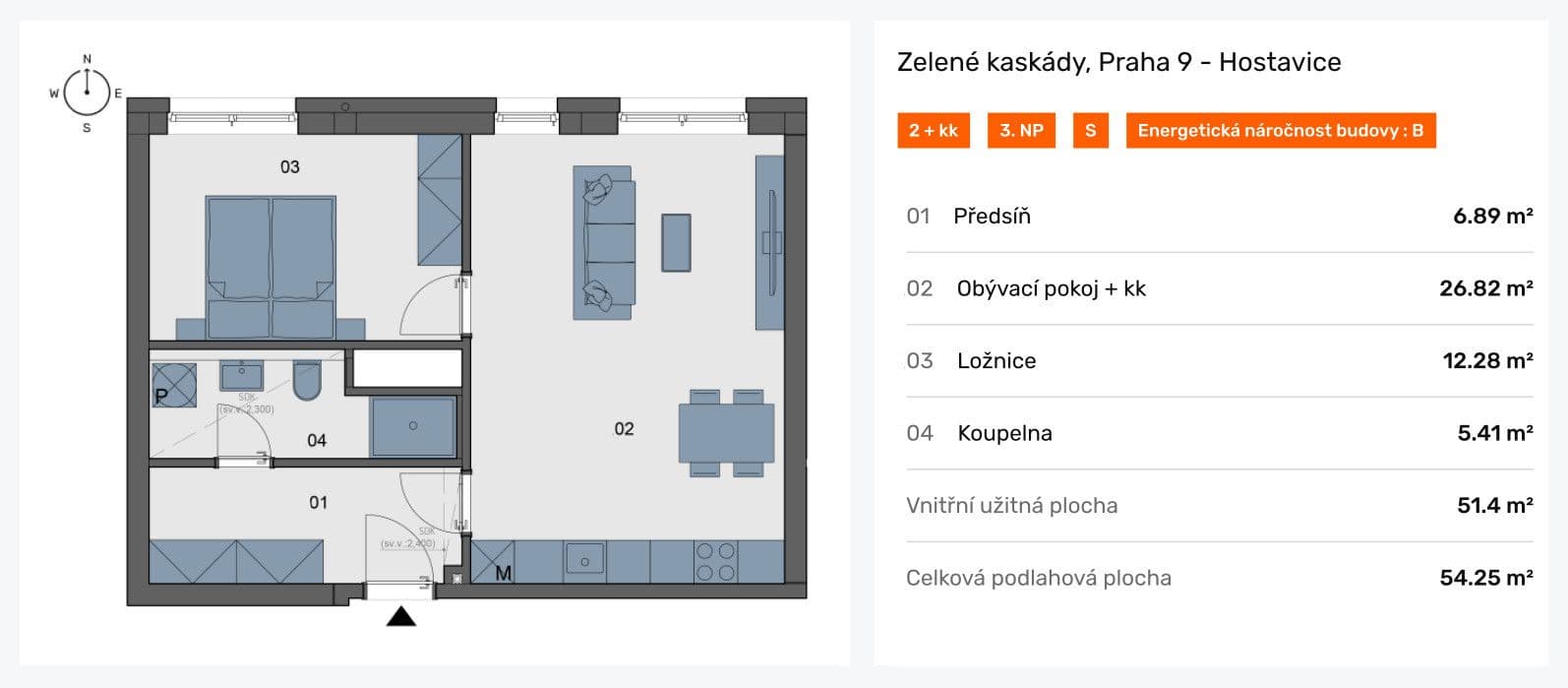 Pronájem bytu 2+kk 54 m², Českobrodská, Praha, Praha Pronájem bytu 2+kk 54 m², Českobrodská, Praha, Praha