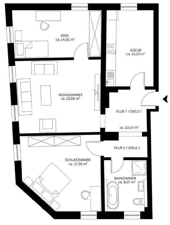 Prodej bytu 3+1 88 m², Liebigstraße 1, Hof, Bavorsko Prodej bytu 3+1 88 m², Liebigstraße 1, Hof, Bavorsko
