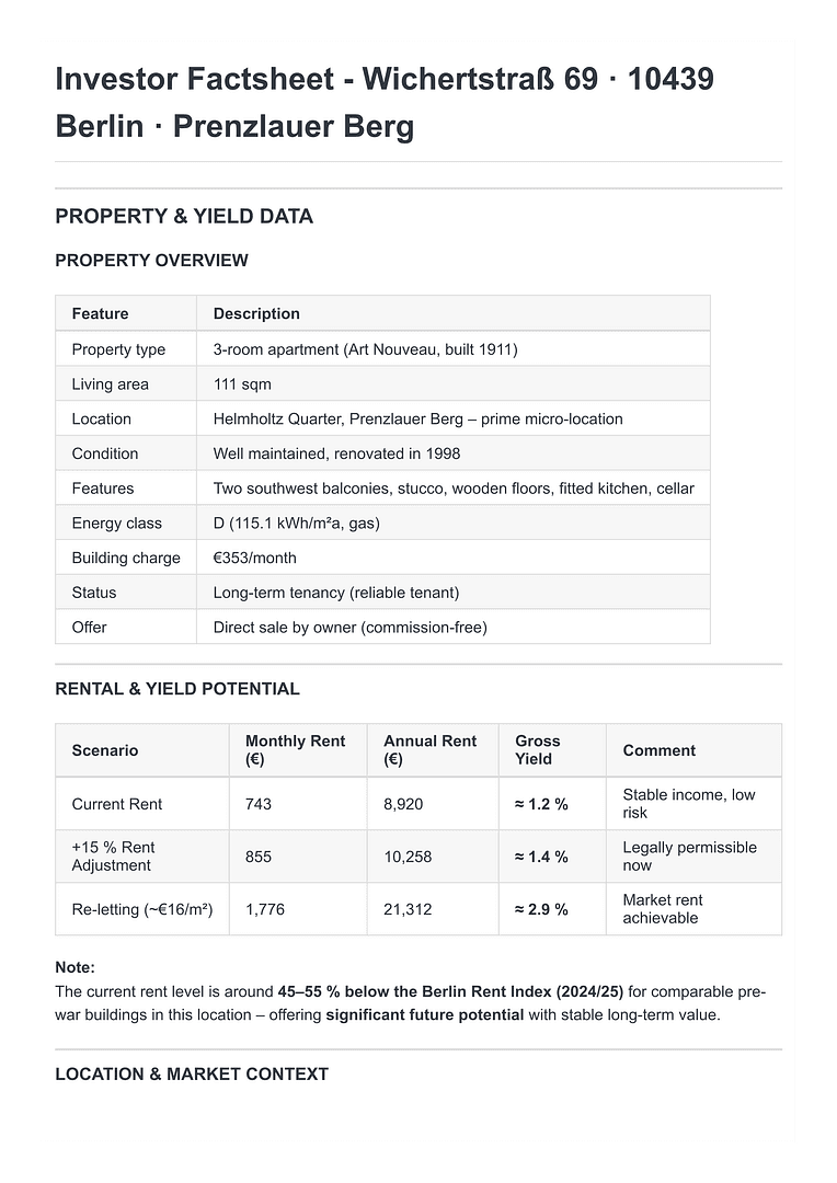 Prodej bytu 3+1 112 m², Wichertstr. 69, Berlin, Berlín Prodej bytu 3+1 112 m², Wichertstr. 69, Berlin, Berlín