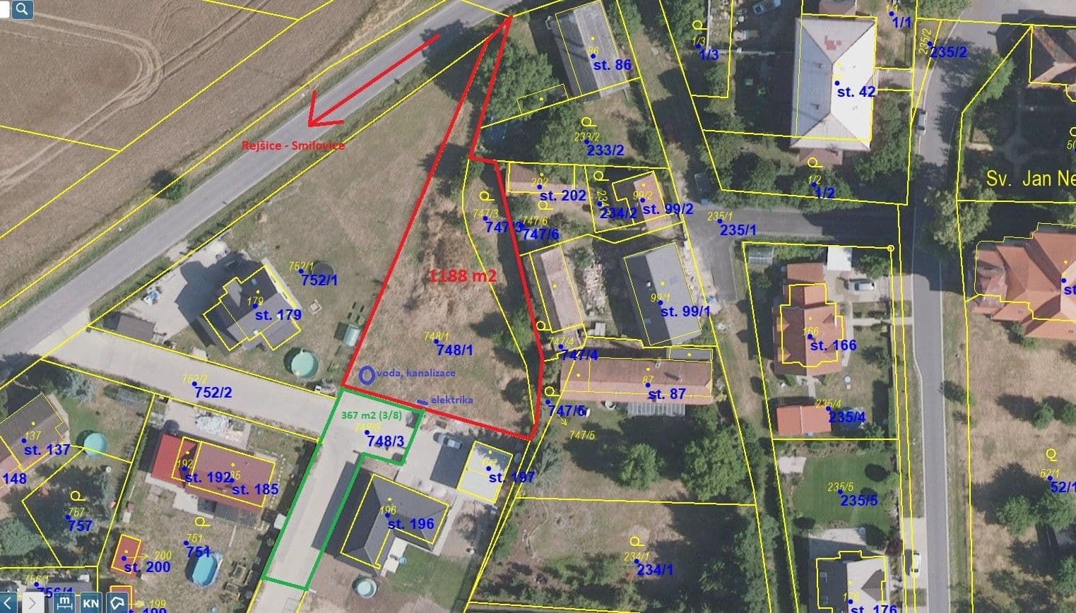Prodej pozemku 1.188 m², Smilovice, Středočeský kraj Prodej pozemku 1.188 m², Smilovice, Středočeský kraj