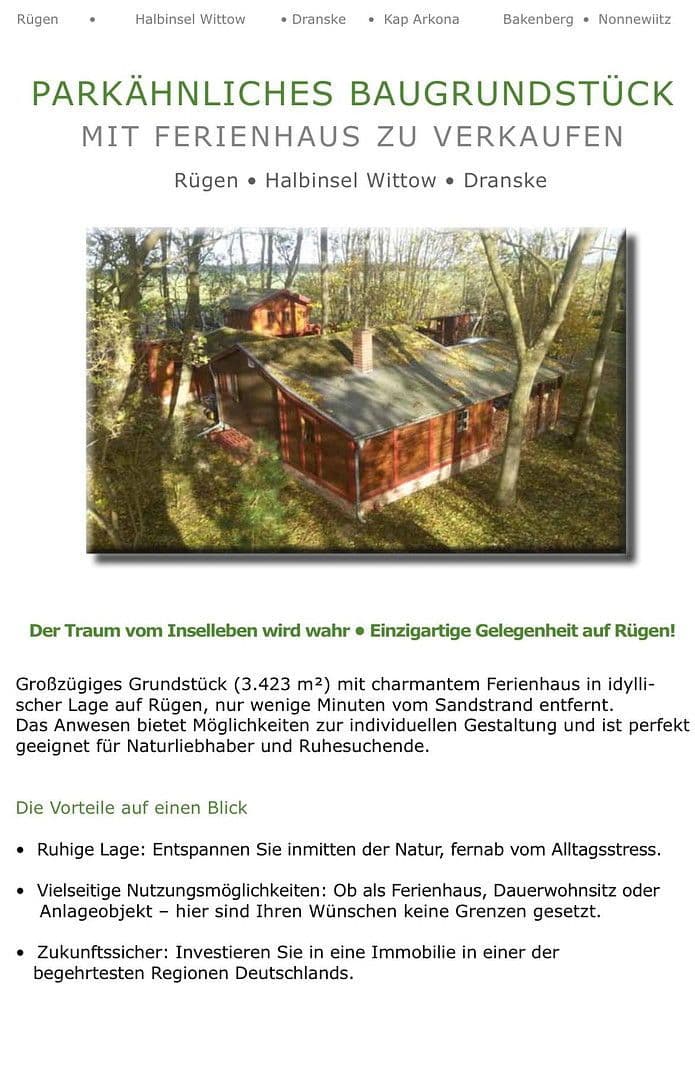 Prodej pozemku 3.420 m², Dranske, Mecklenburg-Vorpommern Prodej pozemku 3.420 m², Dranske, Mecklenburg-Vorpommern