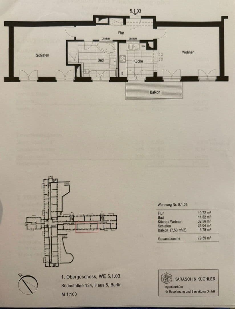 Prodej bytu 2+1 80 m², Südostallee 132, Berlin, Berlín Prodej bytu 2+1 80 m², Südostallee 132, Berlin, Berlín