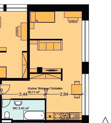 Pronájem bytu 1+1 42 m², Schillerstr. 15, Germering, Bavorsko Pronájem bytu 1+1 42 m², Schillerstr. 15, Germering, Bavorsko