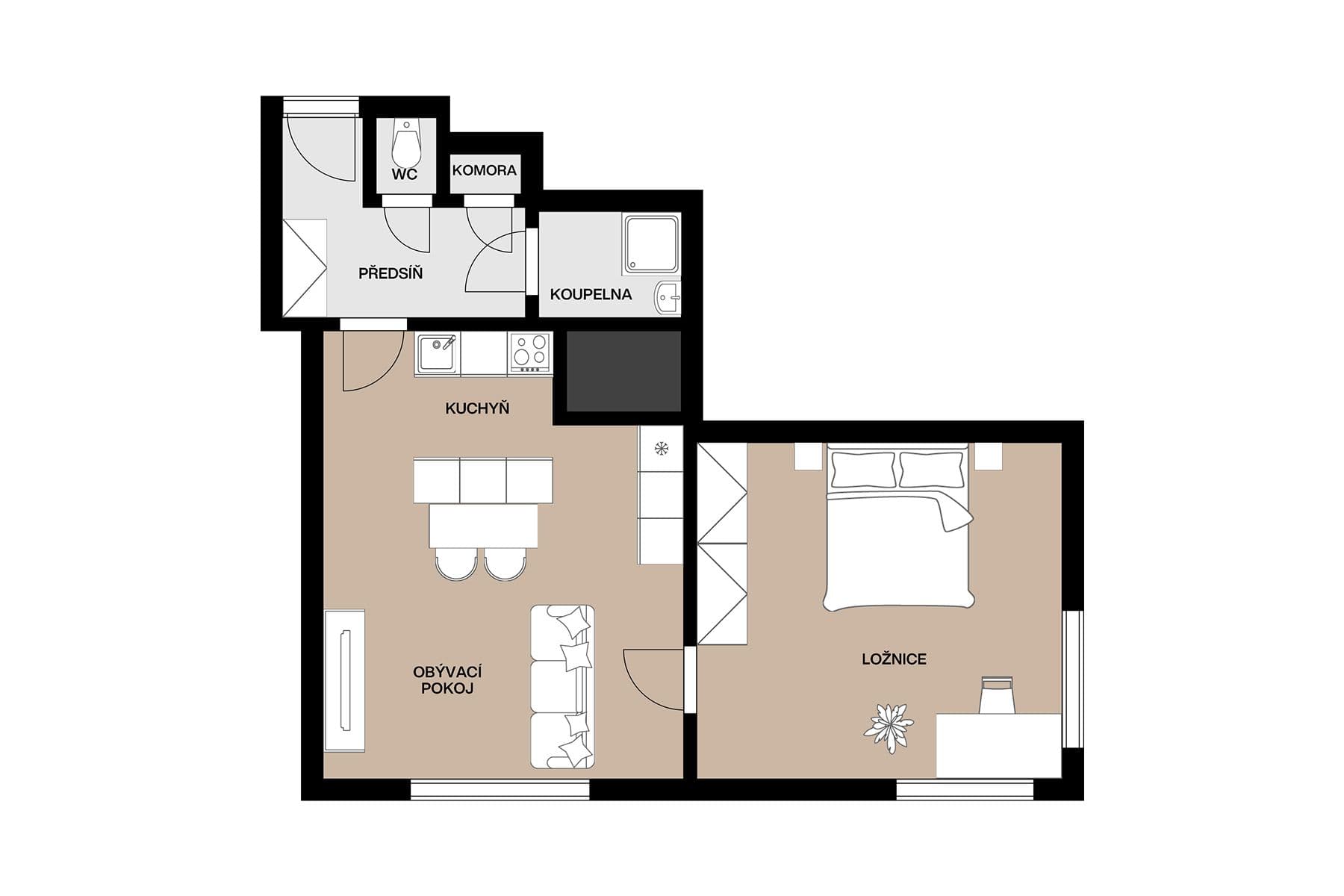 Prodej bytu 2+kk 49 m², Záběhlická, Praha, Praha Prodej bytu 2+kk 49 m², Záběhlická, Praha, Praha