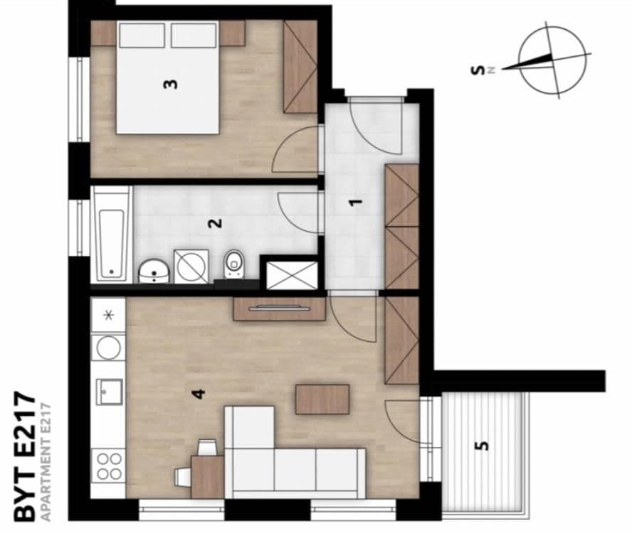 Prodej bytu 2+kk 45 m², U Továren, Praha, Praha Prodej bytu 2+kk 45 m², U Továren, Praha, Praha