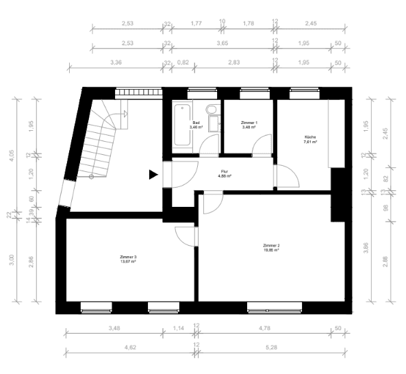 Pronájem bytu 3+1 53 m², Neumärker Straße 7, Helmstedt, Dolní Sasko Pronájem bytu 3+1 53 m², Neumärker Straße 7, Helmstedt, Dolní Sasko